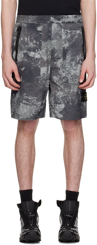 Photo: Stone Island Gray Drawstring Shorts