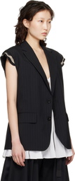 sacai Black Chalk Stripe Vest