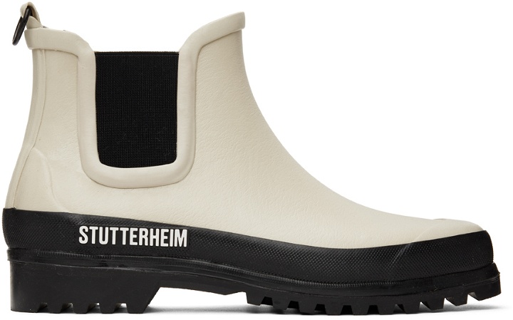 Photo: Stutterheim Off-White Rainwalker Chelsea Boots