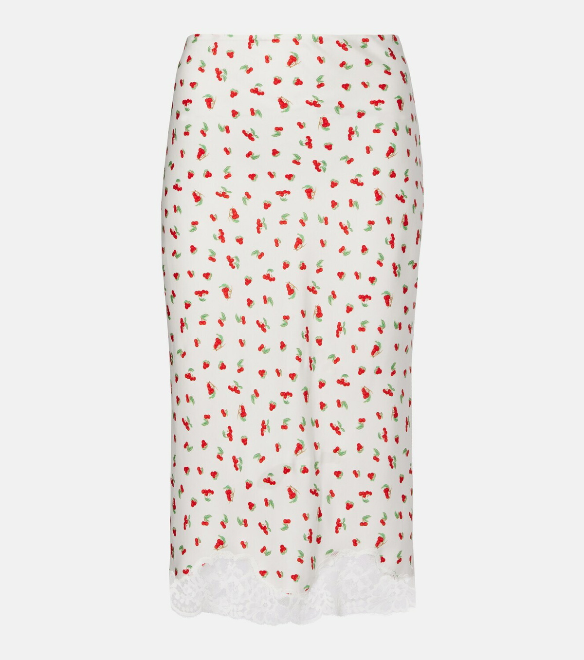 Posse Fae lace-trimmed printed midi skirt