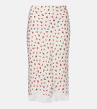 Posse Fae lace-trimmed printed midi skirt