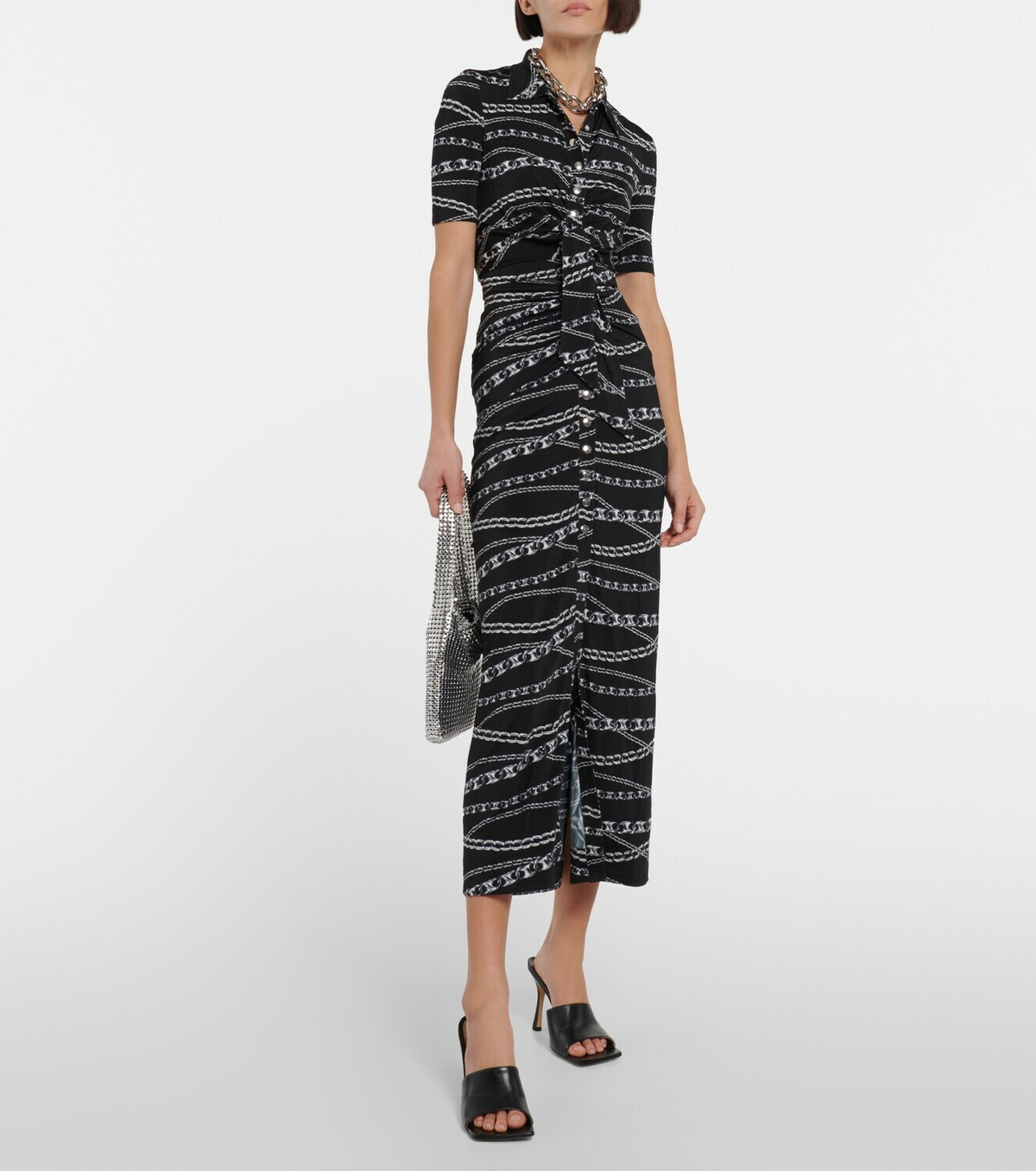 Paco Rabanne - Printed jersey shirt dress Paco Rabanne