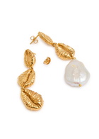 Joanna Laura Constantine Mismatched Seashell 18kt Gold-plated Earrings - One Size