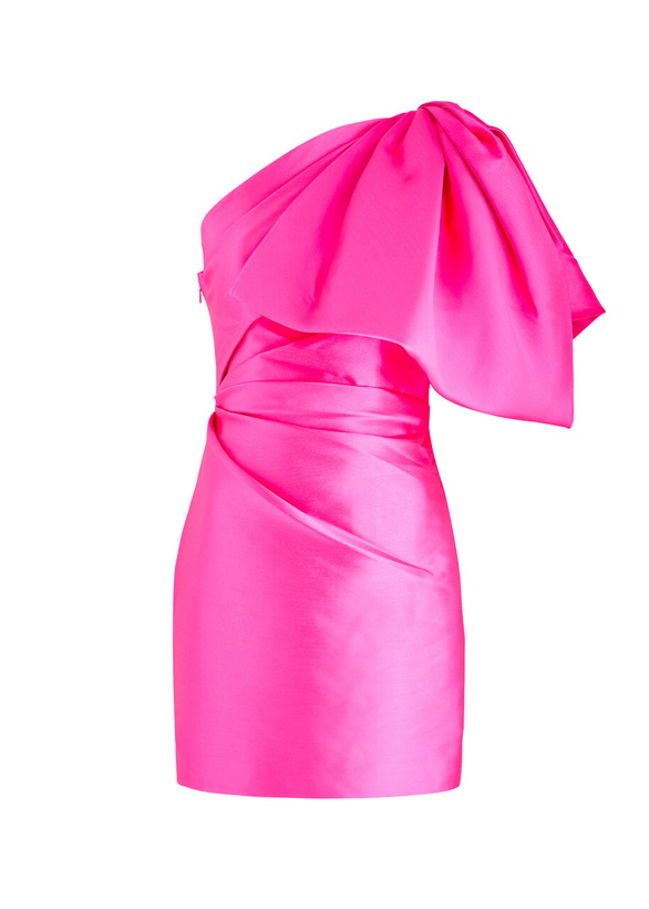 Photo: Solace London Marcela Bow-embellished Faille Mini Dress Pink