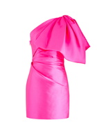 Solace London Marcela Bow-embellished Faille Mini Dress Pink