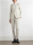 Alexander McQueen - Tapered Pinstriped Wool and Mohair-Blend Trousers - Gray