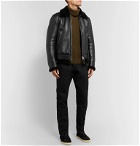 TOM FORD - Shearling-Lined Leather Aviator Jacket - Black