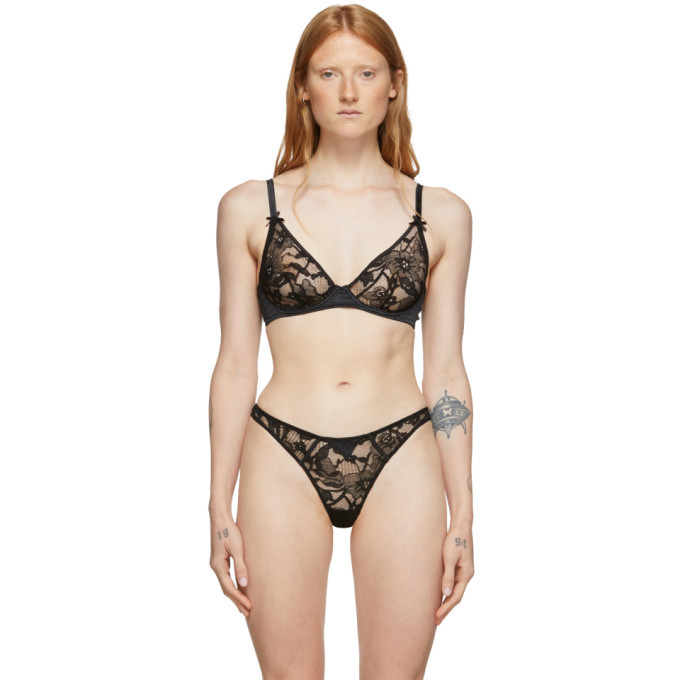 Photo: Fleur du Mal Black Lace Magnolia Unlined Bra