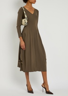 High At-length Stretch-jersey Midi Dress Brown