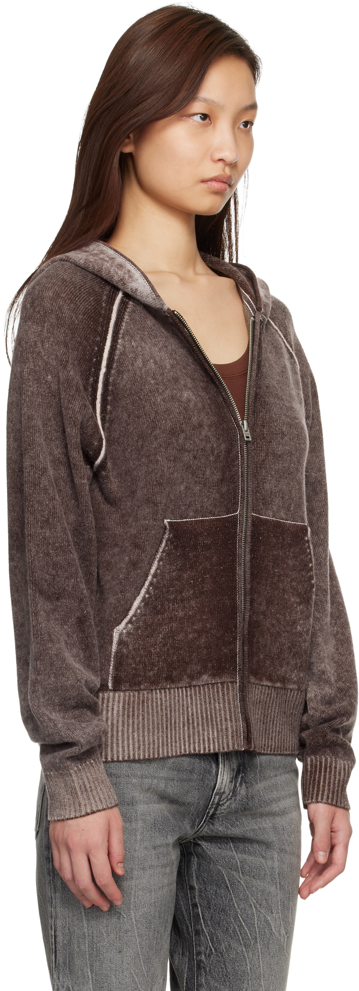 Acne Studios Burgundy Zipper Hoodie