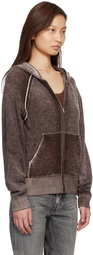 Acne Studios Burgundy Zipper Hoodie