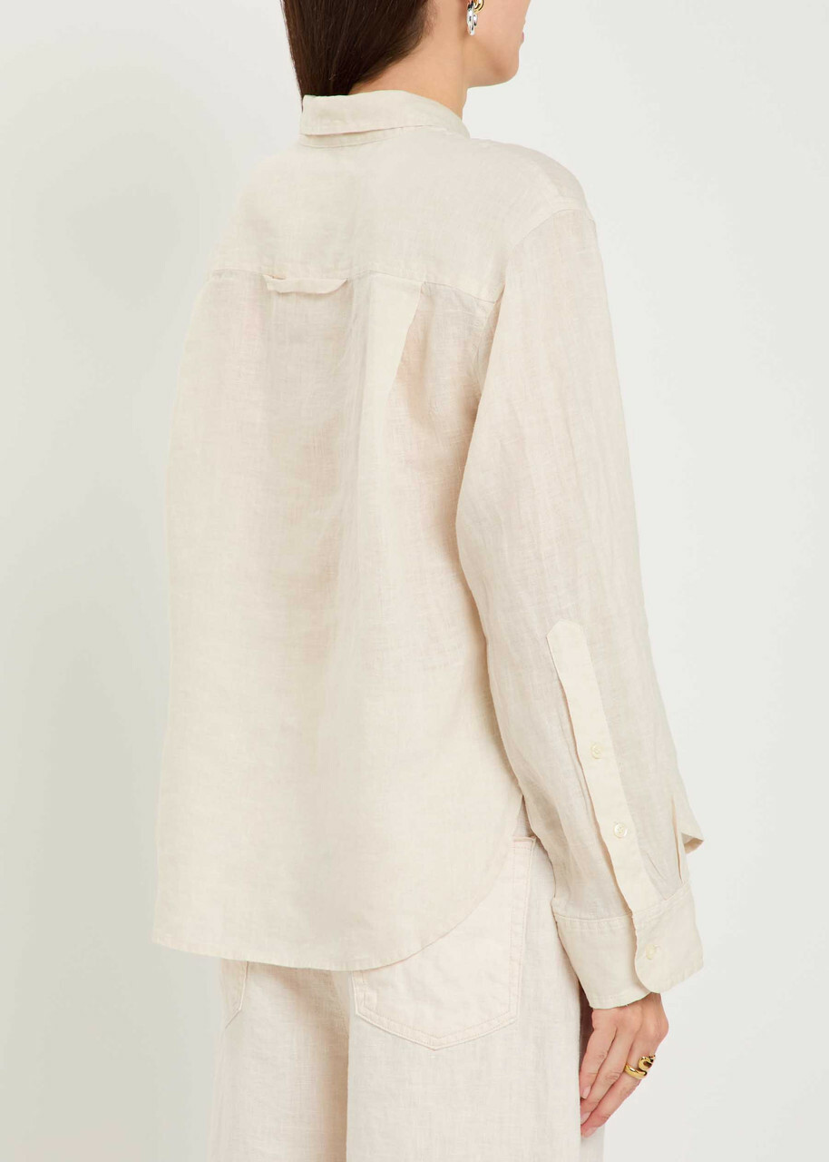 Citizens OF Humanity Kayla Shrunken Linen Shirt Beige