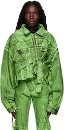 Ottolinger Green Cropped Denim Jacket