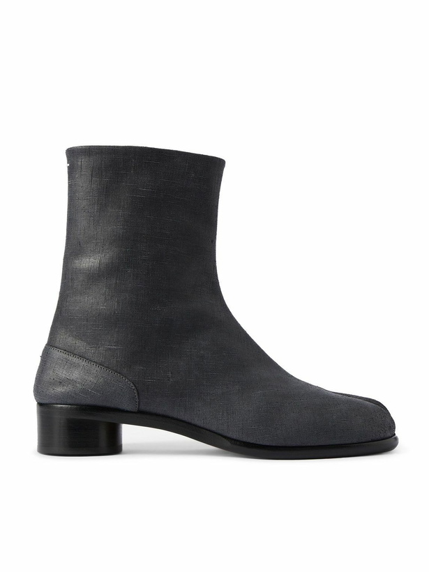 Photo: Maison Margiela - Tabi Split-Toe Textured-Leather Boots - Black