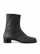 Maison Margiela - Tabi Split-Toe Textured-Leather Boots - Black