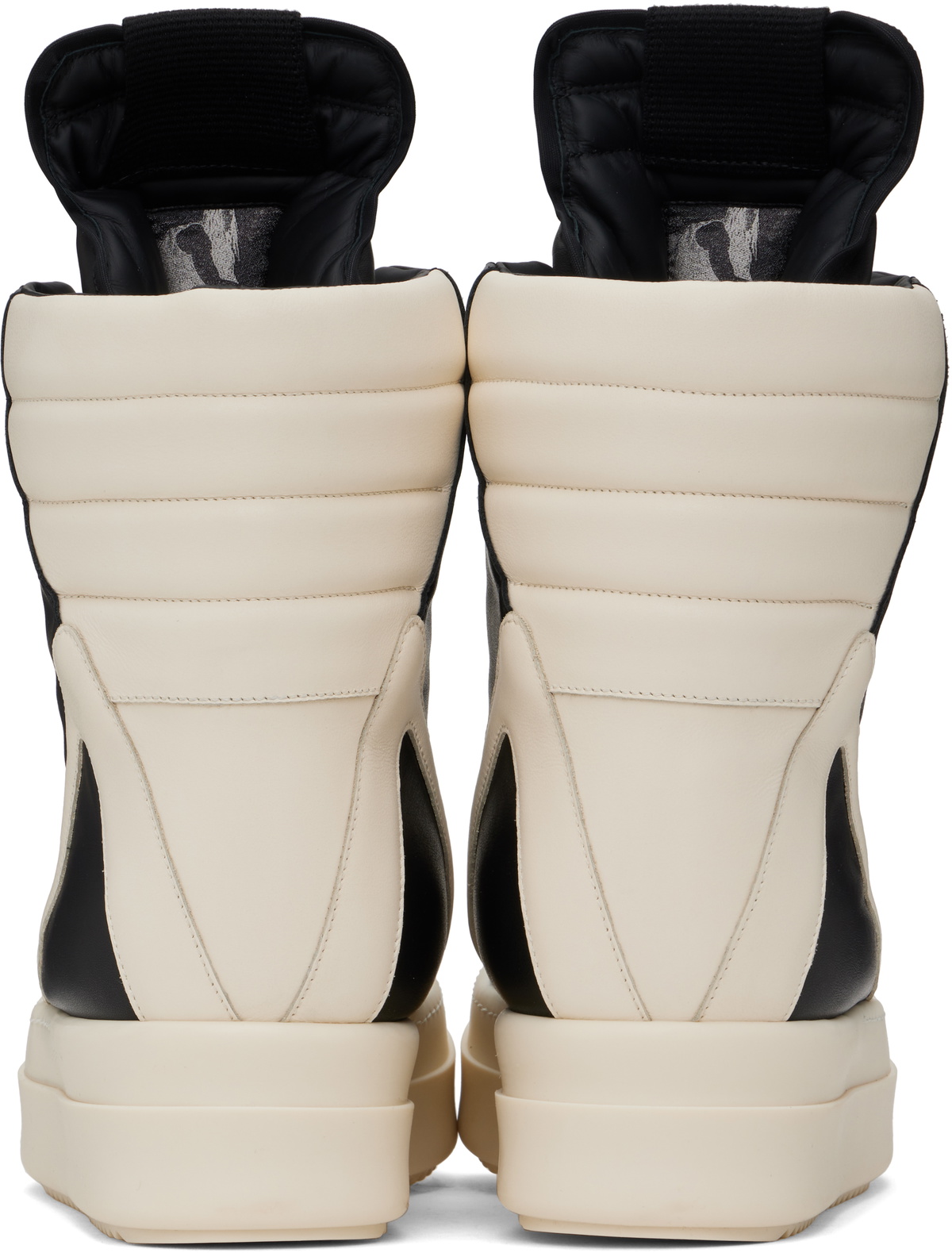 Rick Owens Black & Off-White Hollywood Mega Geobasket Sneakers