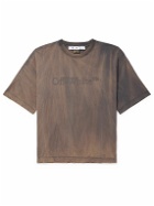 Off-White - Appliquéd Tie-Dyed Cotton-Jersey T-Shirt - Brown