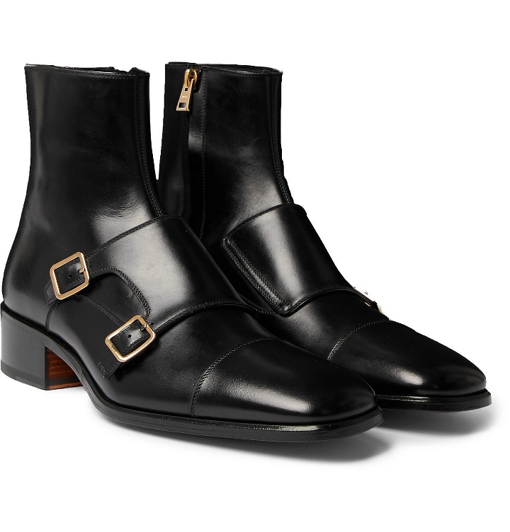Photo: TOM FORD - Leather Monk-Strap Boots - Black