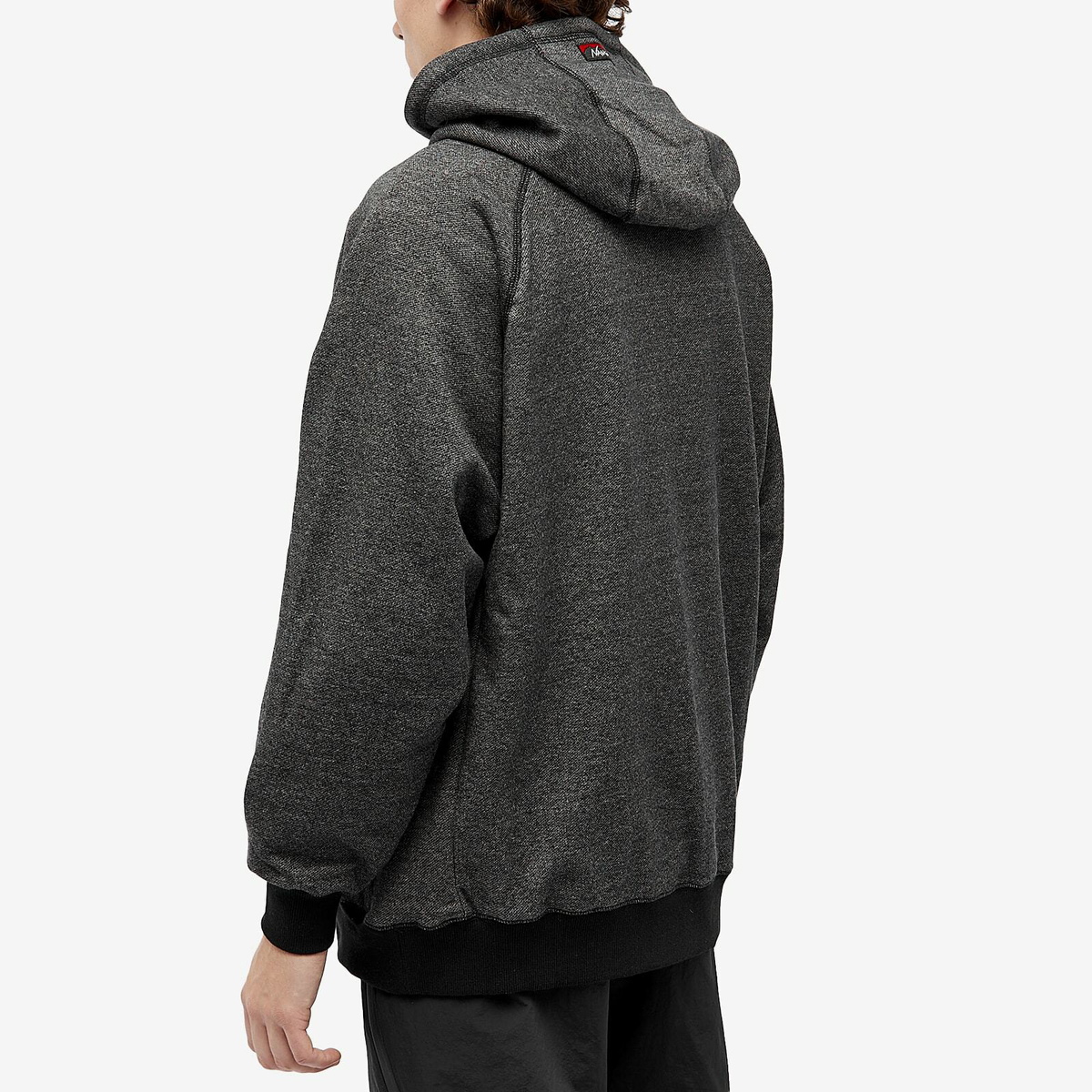 Nanga Men's Eco Hybrid Box Logo Hoodie in Black Nanga