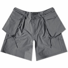 GOOPiMADE x Acrypsis Duet R-Shield Strap Shorts in Stone Grey