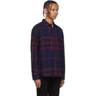 Frame Navy Refined Plaid Shirt