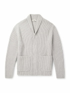 Altea - Shawl-Collar Ribbed Wool Cardigan - Gray
