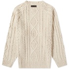 Fear of God ESSENTIALS Cable Knit in Egg Shell