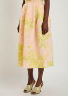 Erdem Floral-print Woven Midi Skirt Light Pink
