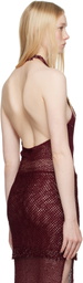 Mirror Palais Burgundy Crochet Tunic Top