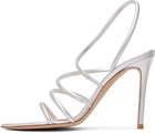 Gianvito Rossi Silver Ettie Heeled Sandals