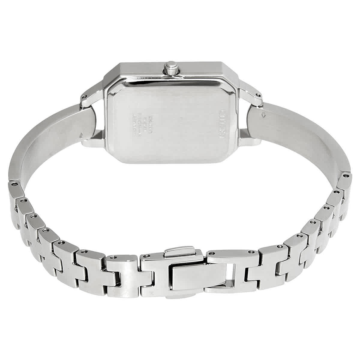 CITIZEN EM0980-50A SILHOUETTE ECO-DRIVE WHITE DIAL SILVER STEEL WOMENS WATCH Citizen Long Face Watch – Edwards Jewelers main image 4