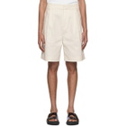 Tibi Off-White Myriam Pleated Shorts