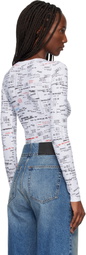 MM6 Maison Margiela White & Black Scoop Neck Bodysuit