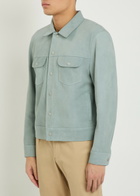 Frame Suede Trucker Jacket Light Blue