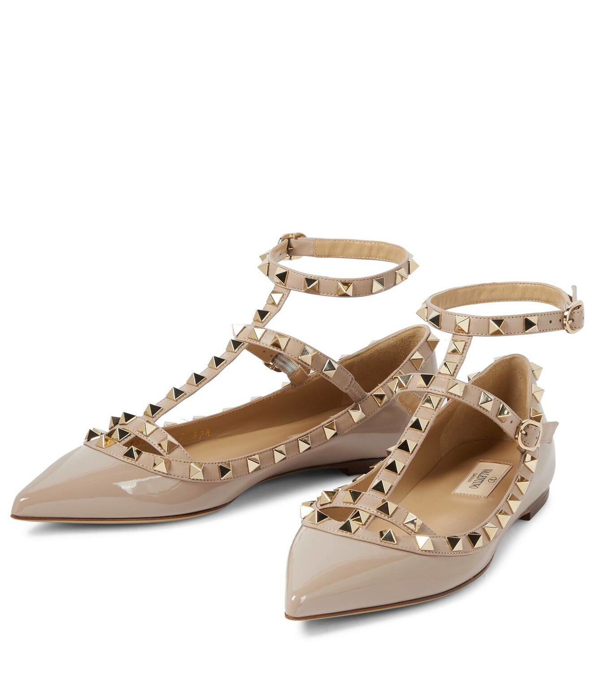 VIP【関税送料無料】希少 VALENTINO GARAVANI ROCKSTUD BALLETS Valentino Garavani Rockstud patent leather ballet flats