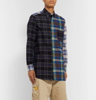Loewe - Eye/LOEWE/Nature Button-Down Collar Patchwork Checked Cotton-Flannel Overshirt - Multi