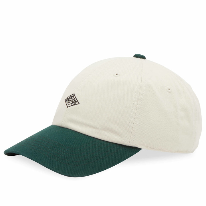 Photo: Danton Men's 2 Tone Baseball Cap in Ecru/Green 