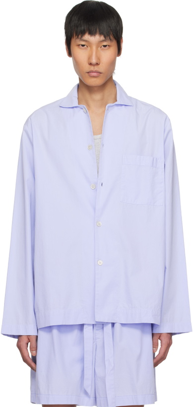 Photo: Tekla Blue Poplin Long-Sleeved Pyjama Shirt