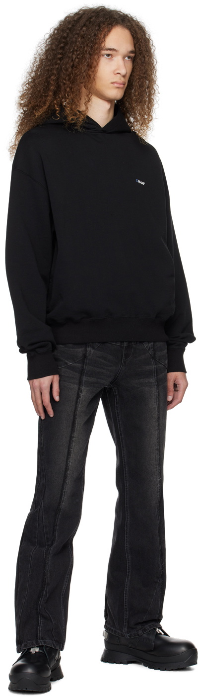 C2H4 Black Stagger Streamline Arch Jeans