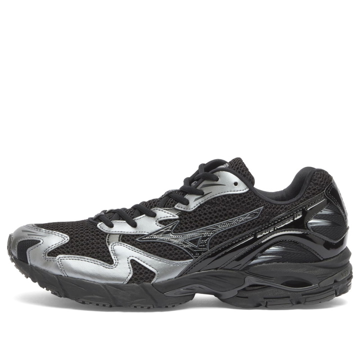 Photo: Mizuno Men's Wave Rider 10 Sneaker in Black/Black Sand/Metallic Gray