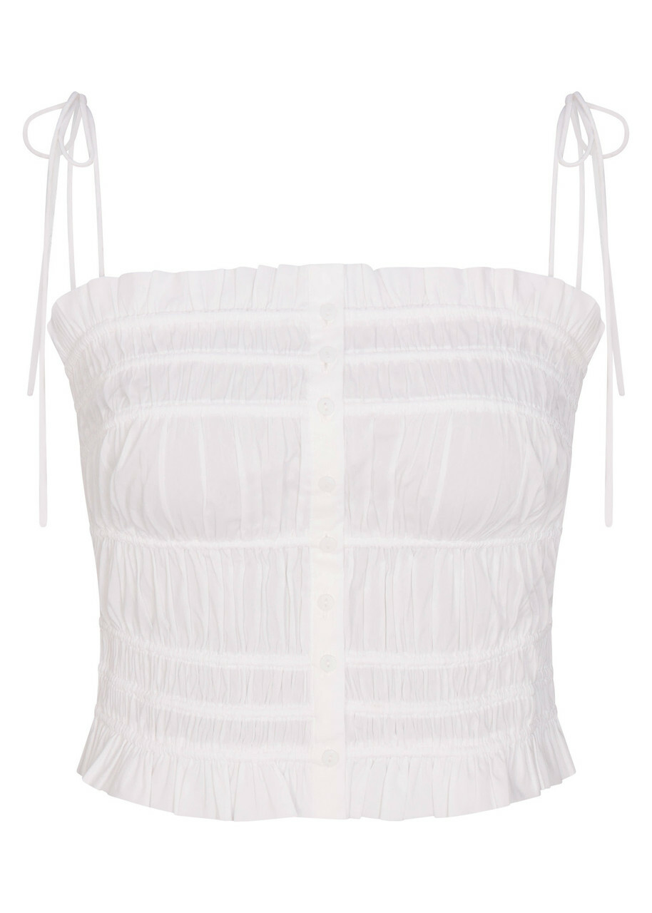 Skims Ruffled Poplin Cami top White