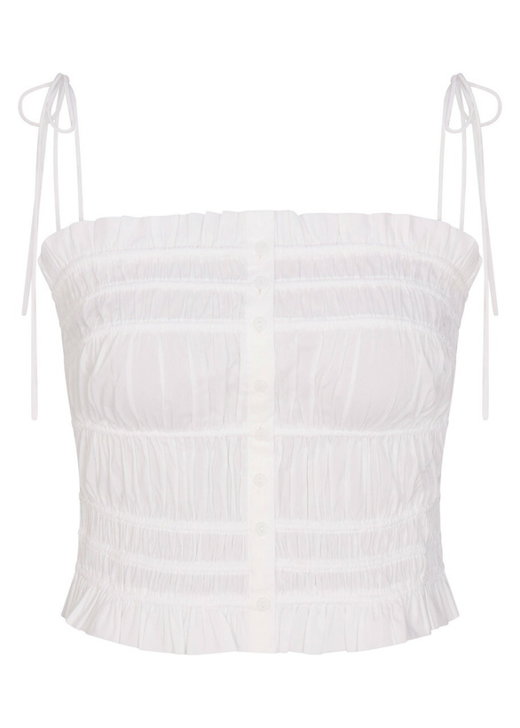 Photo: Skims Ruffled Poplin Cami top White