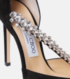 Jimmy Choo Bee 100 embellished suede pumps
