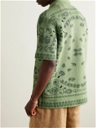 Alanui - Camp-Collar Bandana-Jacquard Cotton-Piqué Shirt - Green