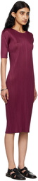 PLEATS PLEASE ISSEY MIYAKE Burgundy Monthly Colors May Midi Dress