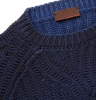Altea - Mélange Cable-Knit Virgin Wool Sweater - Men - Blue