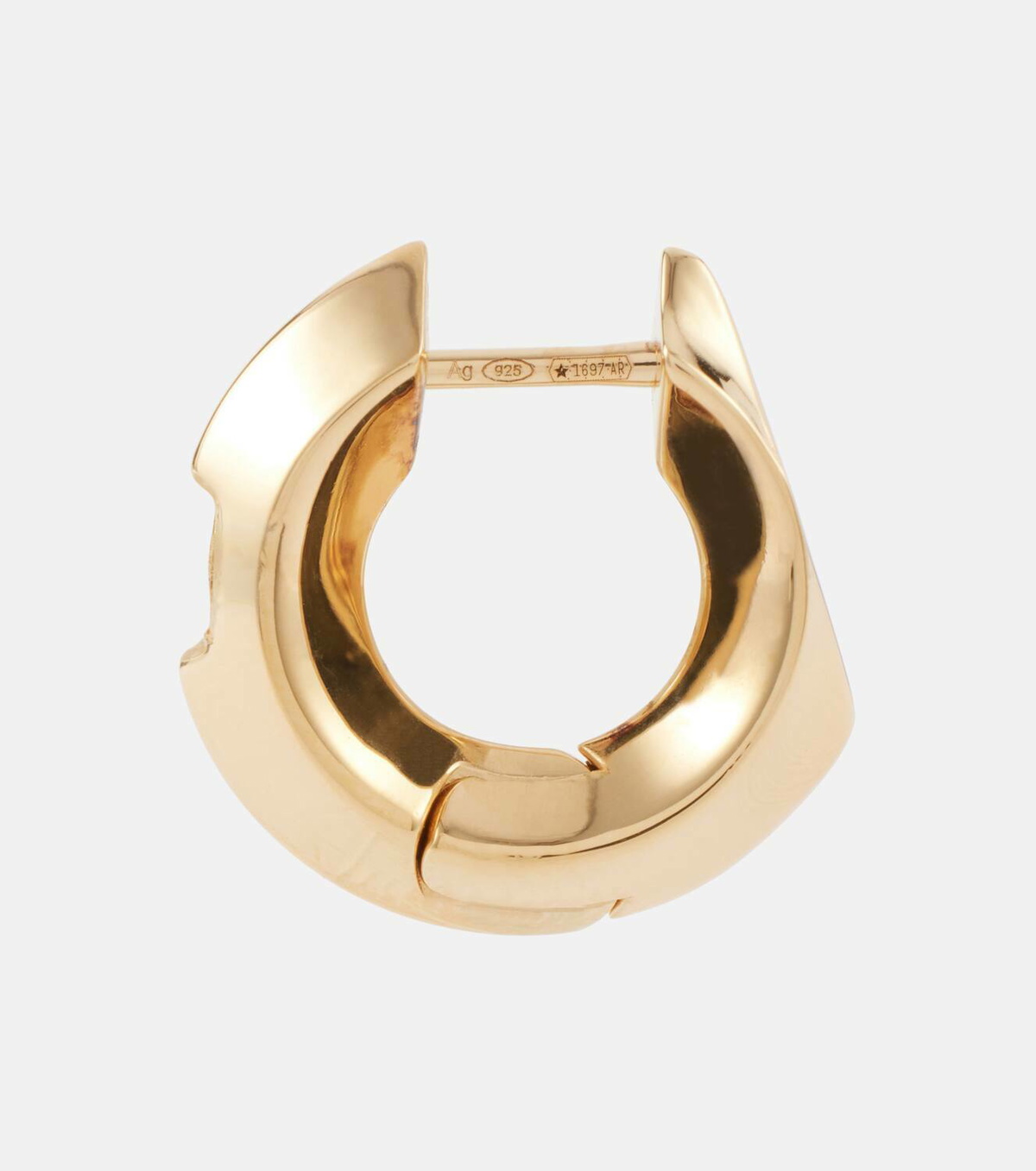 Burberry Hollow Small gold-plated sterling silver hoop earrings