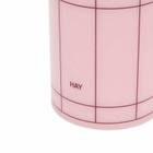 HAY Column Candle - Small in Light Pink/Bordeaux Grid 