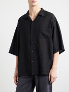 KAPITAL - Big Lyocell and Linen-Blend Shirt - Black