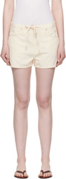 rag & bone Off-White Featherweight Nolan Drawstring Denim Shorts